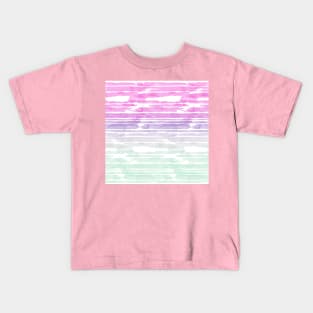 Pink Sunset Stripes Kids T-Shirt